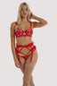 WOLF & WHISTLE CHANTAL RED LACE SUSPENDER